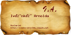 Ivánkó Arnolda névjegykártya